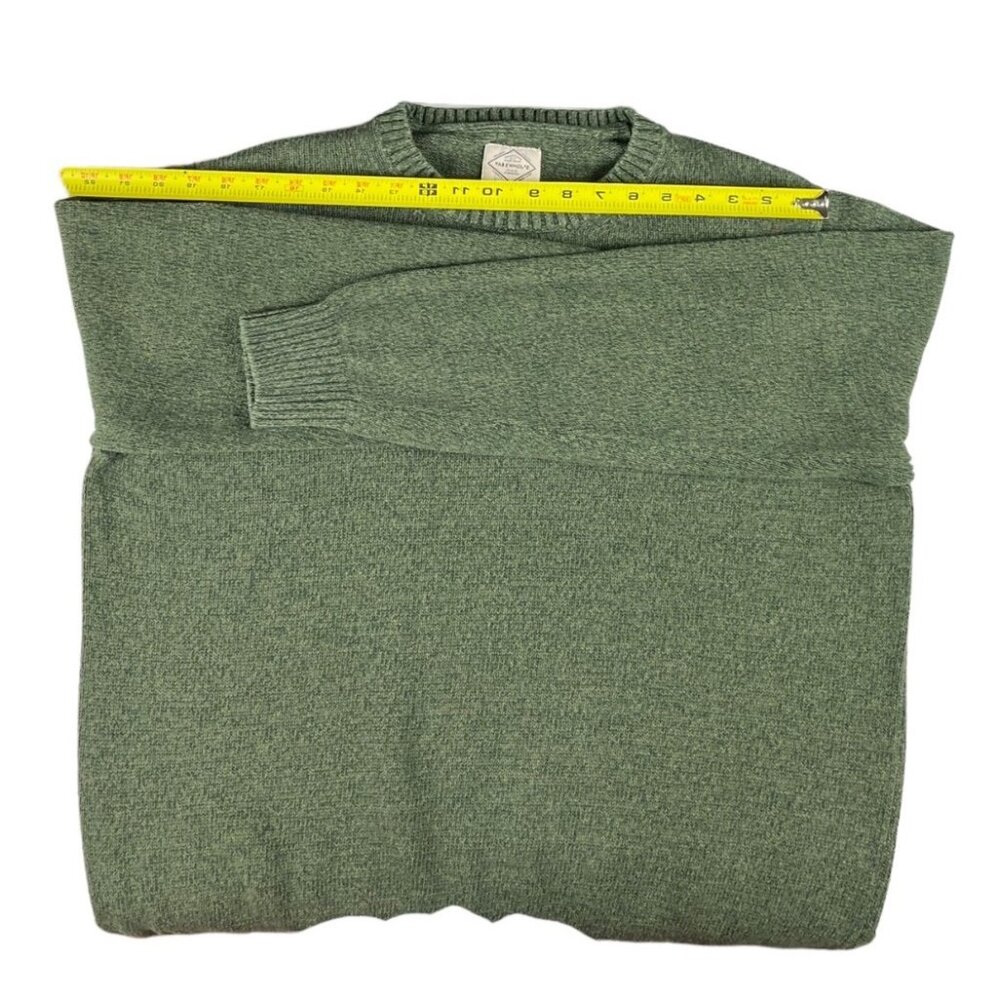 St. John’s Bay Pullover Sweater Crewneck Green Marled Cotton Size XL Fisherman - Picture 3 of 10